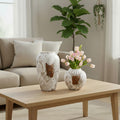 SOGA Home & Living Bundle – Gradient White Ceramic Flower Vases for Elegant Home Decor