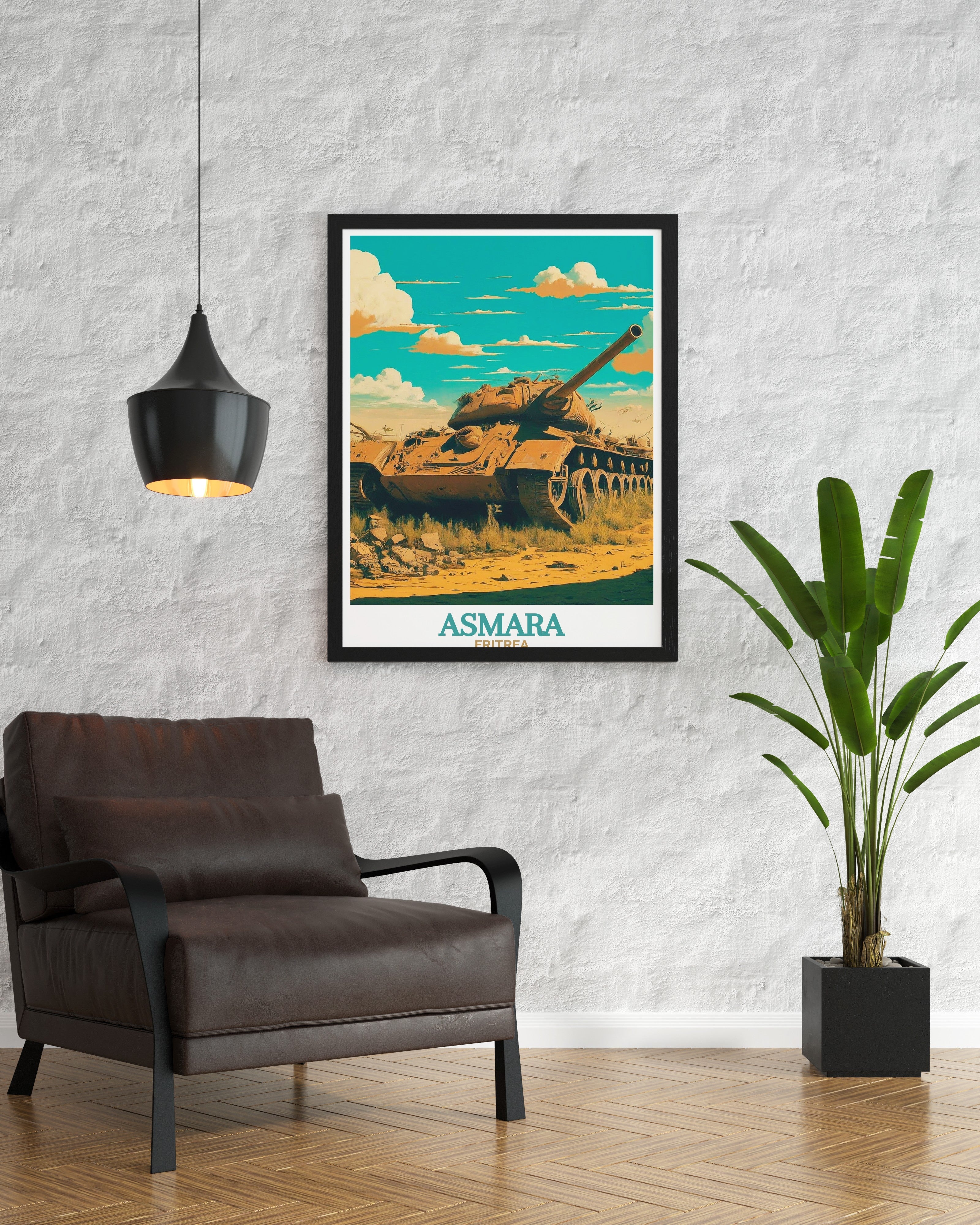Asmara Art - Tank Graveyard Home Decor - Eritrea Living Room Decor