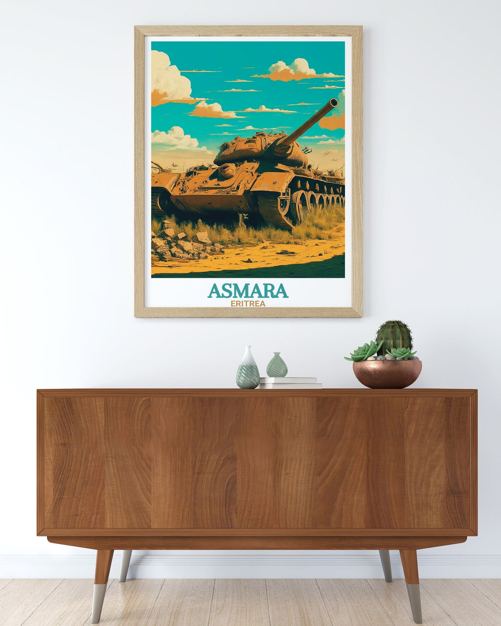 Asmara Art - Tank Graveyard Home Decor - Eritrea Living Room Decor