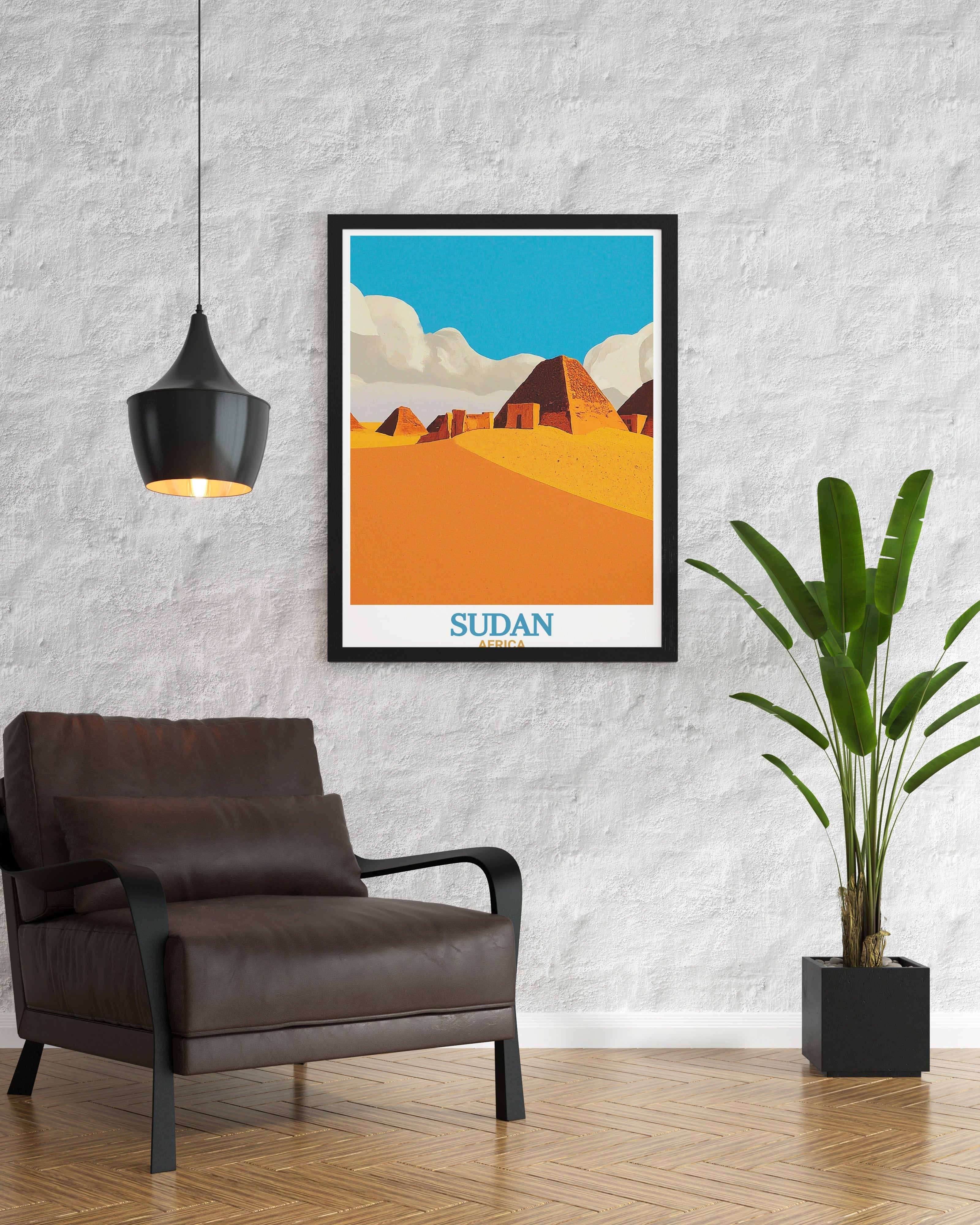 Sudan  Art - Meroë Pyramids  Home Decor - Africa  Living Room Decor