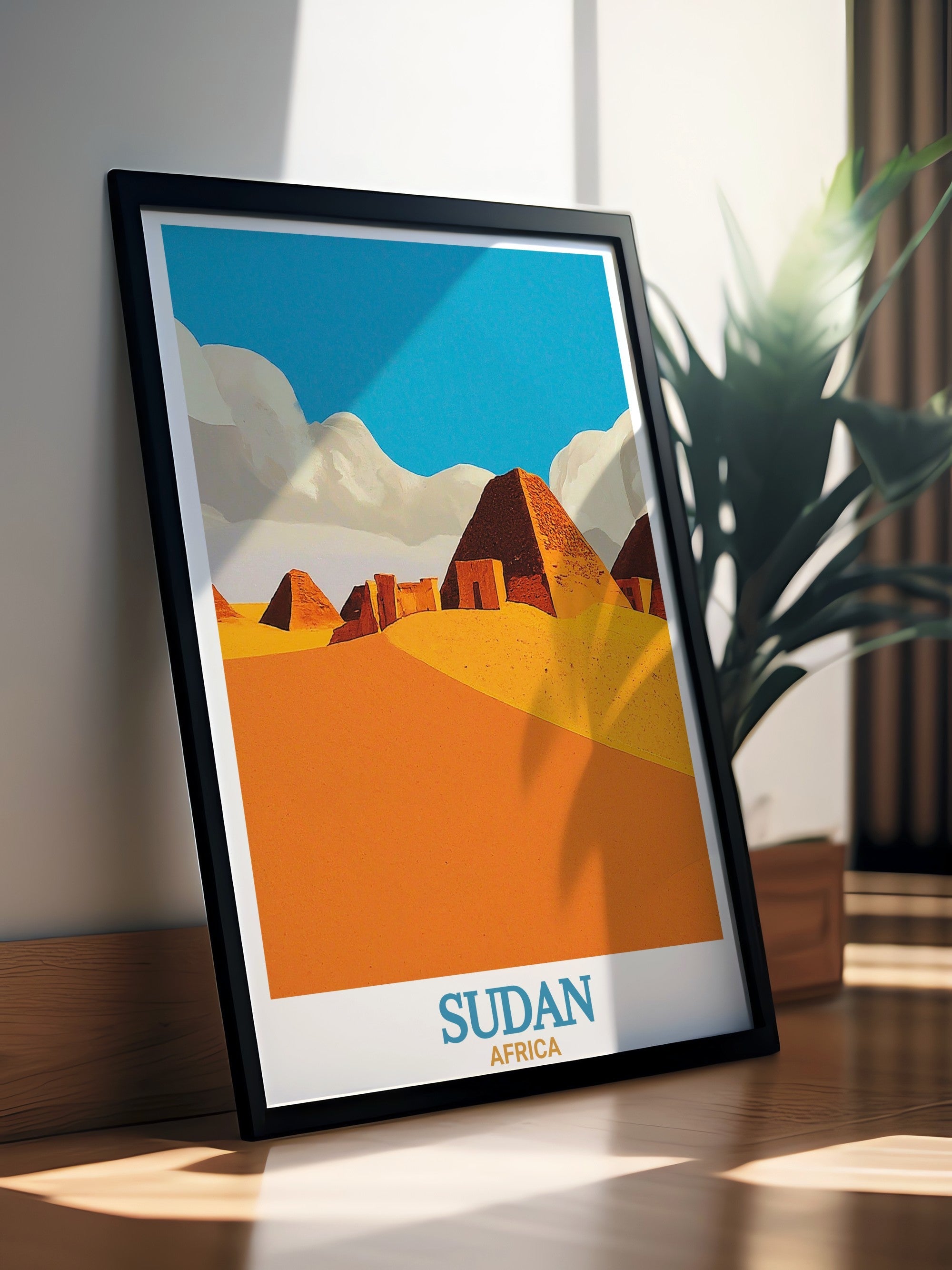 Sudan  Art - Meroë Pyramids  Home Decor - Africa  Living Room Decor