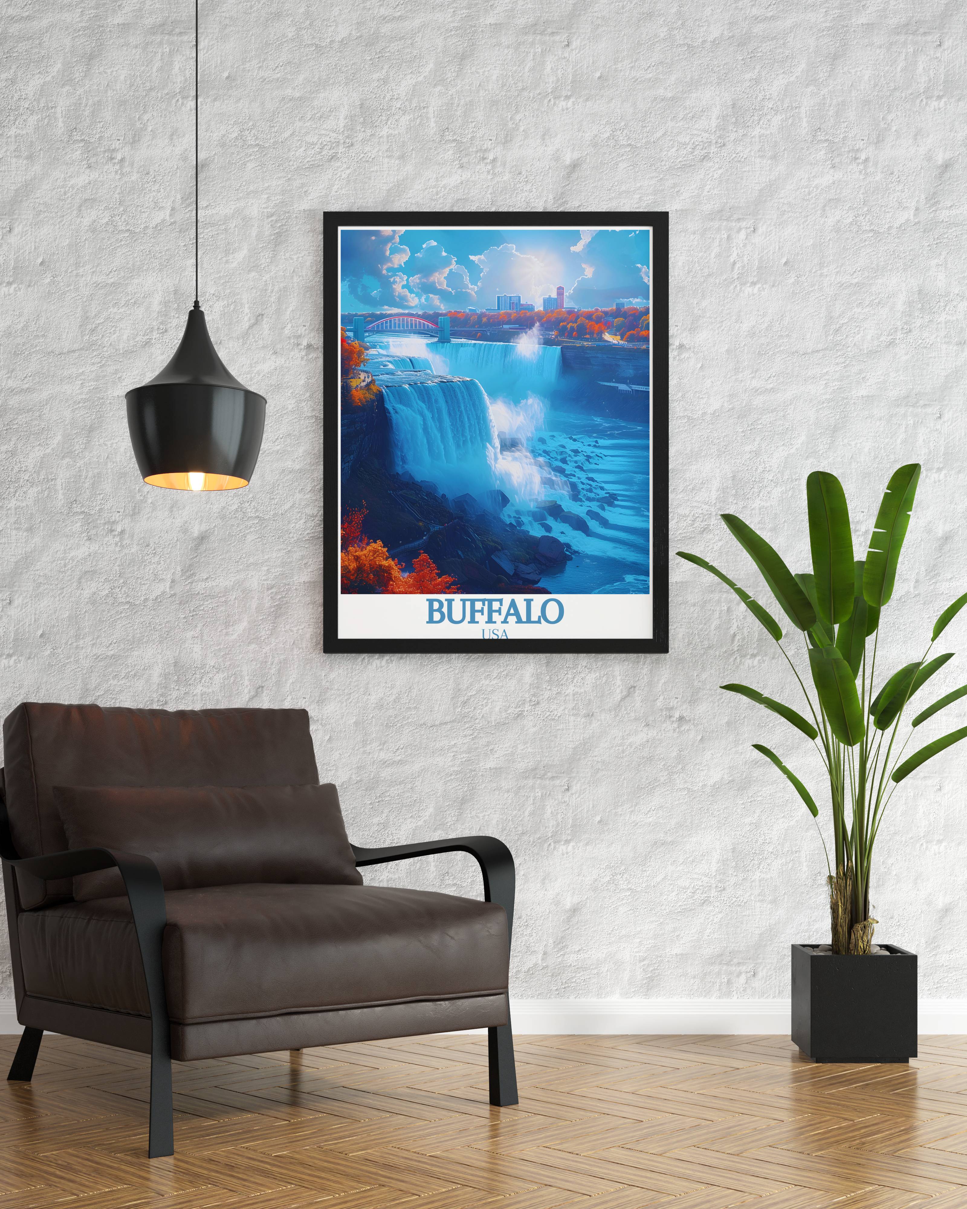 Buffalo   Travel Posters - Niangara Falls  Home Decor - USA  Living Room Decor