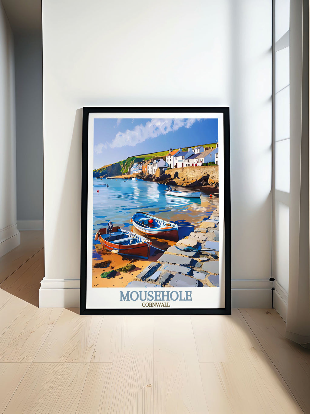 Mousehole Cornwall  Art - Mousehole Harbour  Home Decor - Cornwall  Living Room Decor