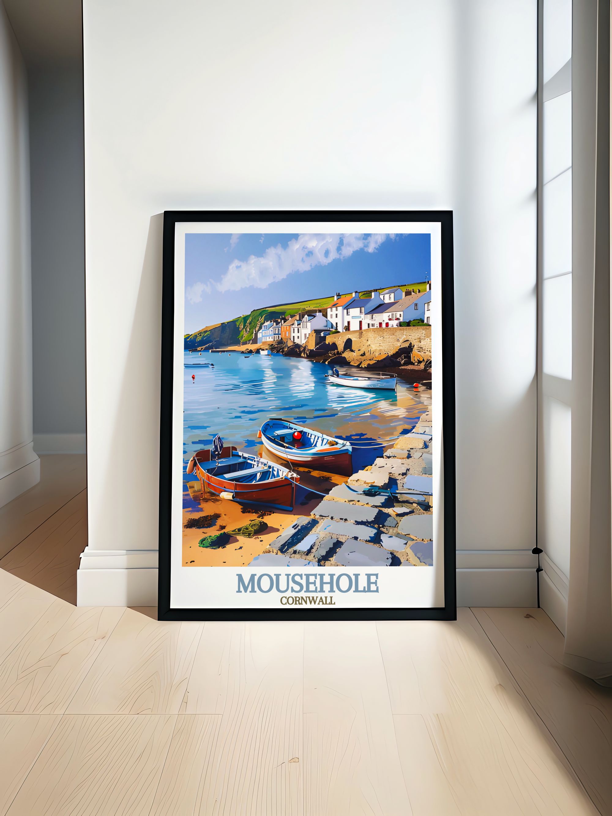 Mousehole Cornwall  Art - Mousehole Harbour  Home Decor - Cornwall  Living Room Decor