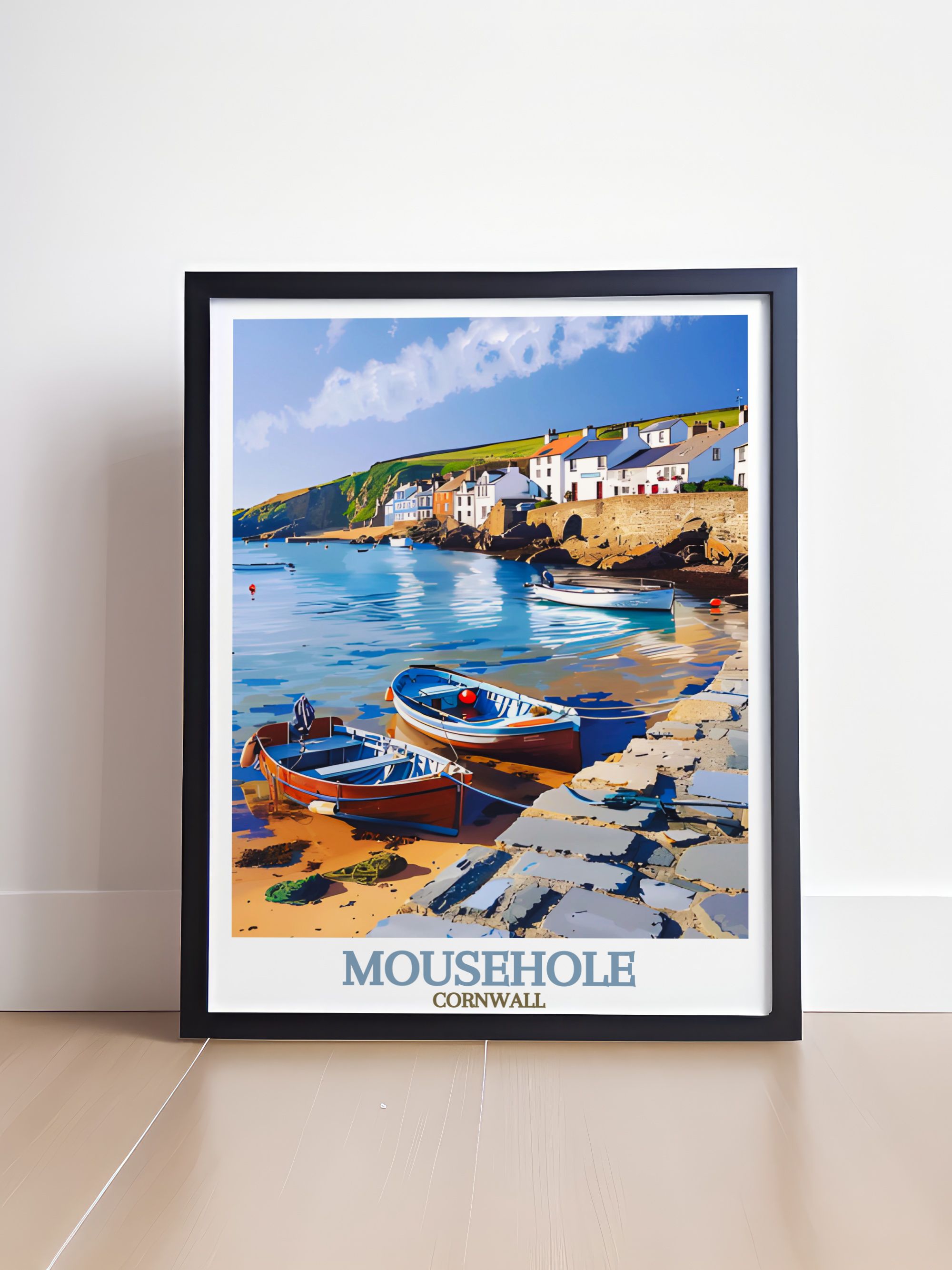 Mousehole Cornwall  Art - Mousehole Harbour  Home Decor - Cornwall  Living Room Decor