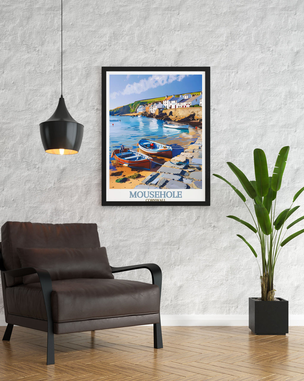 Mousehole Cornwall  Art - Mousehole Harbour  Home Decor - Cornwall  Living Room Decor