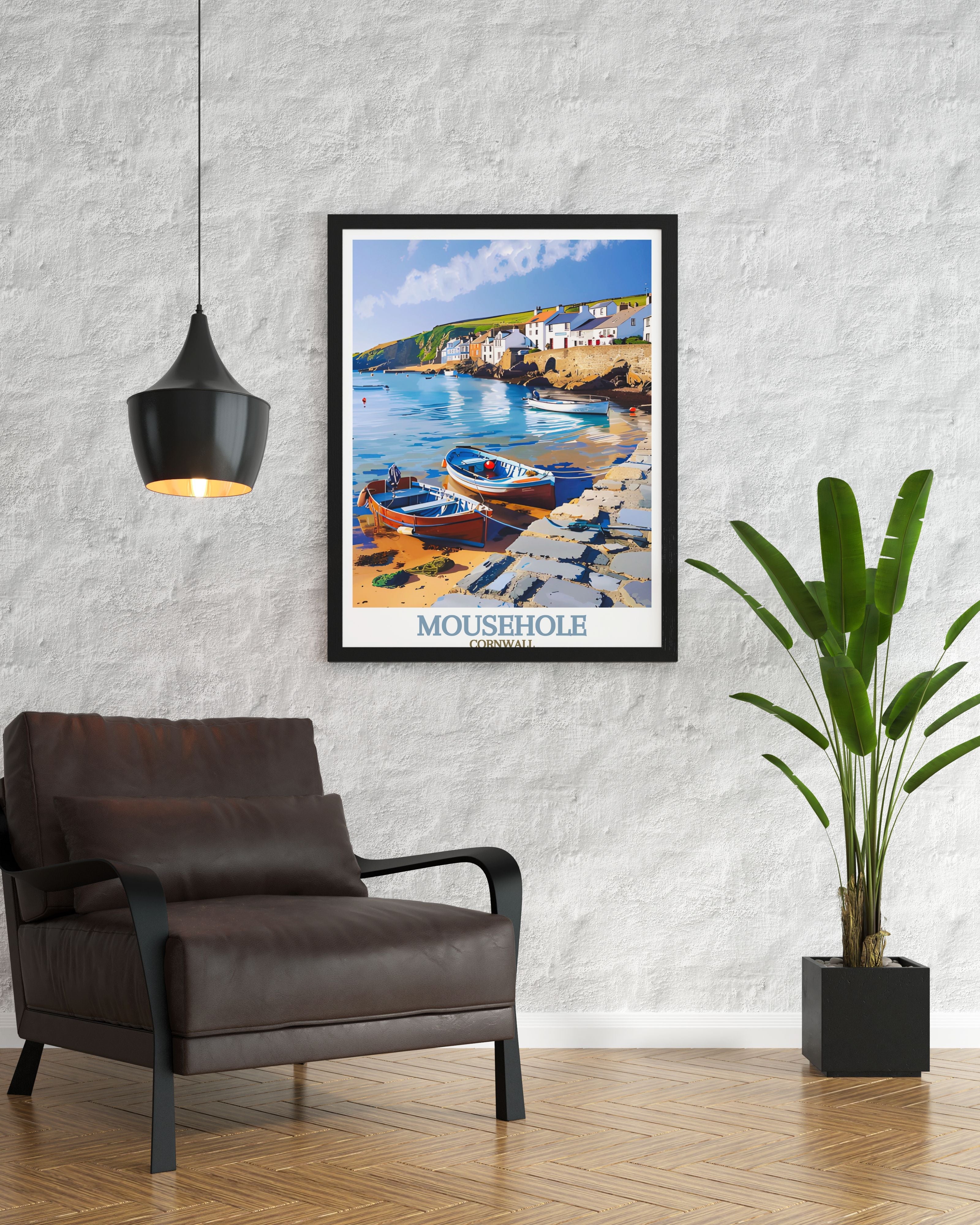 Mousehole Cornwall  Art - Mousehole Harbour  Home Decor - Cornwall  Living Room Decor