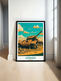 Asmara Art - Tank Graveyard Home Decor - Eritrea Living Room Decor
