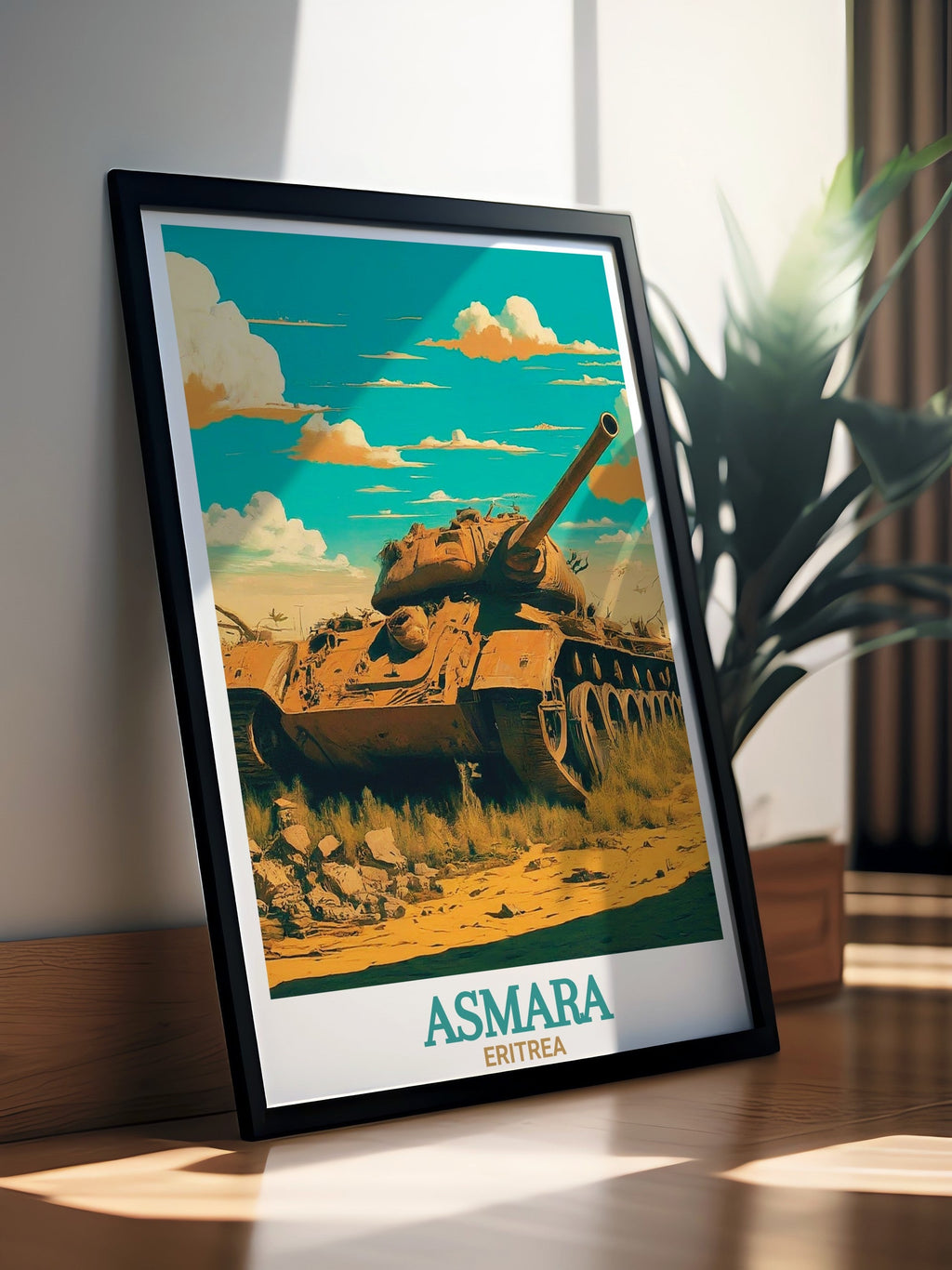 Asmara Art - Tank Graveyard Home Decor - Eritrea Living Room Decor